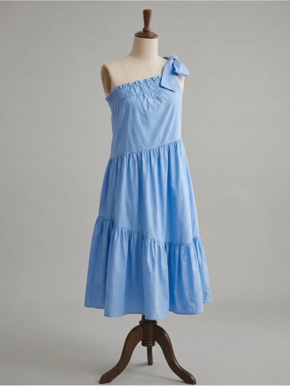 Jordan 100% Cotton One Shoulder Maxi in Carolina Blue